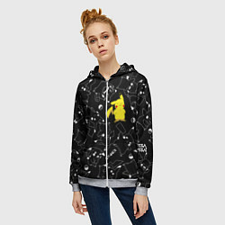 Толстовка на молнии женская ПИКАЧУ, цвет: 3D-меланж — фото 2
