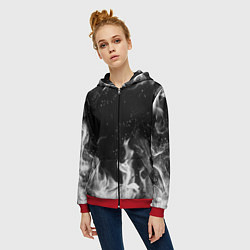 Толстовка на молнии женская БЕЛЫЙ ОГОНЬ, цвет: 3D-красный — фото 2