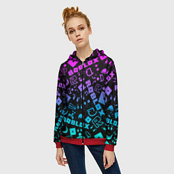 Толстовка на молнии женская Roblox, цвет: 3D-красный — фото 2