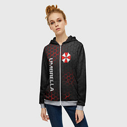 Толстовка на молнии женская UMBRELLA CORP, цвет: 3D-меланж — фото 2