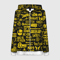 Женская толстовка на молнии Логотипы рок групп GOLD