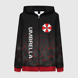 Толстовка на молнии женская UMBRELLA CORP, цвет: 3D-красный