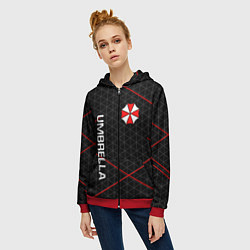 Толстовка на молнии женская UMBRELLA CORP, цвет: 3D-красный — фото 2