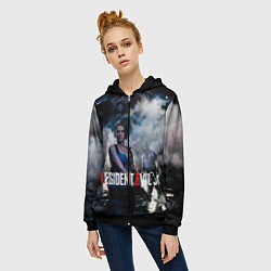 Толстовка на молнии женская RESIDENT EVIL 3, цвет: 3D-черный — фото 2
