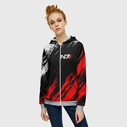 Толстовка на молнии женская MASS EFFECT N7, цвет: 3D-меланж — фото 2