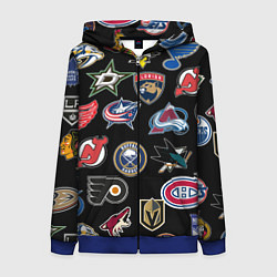 Толстовка на молнии женская NBA PATTERN, цвет: 3D-синий