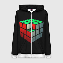 Женская толстовка на молнии Кубик Рубика