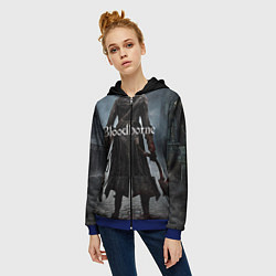 Толстовка на молнии женская Bloodborne, цвет: 3D-синий — фото 2