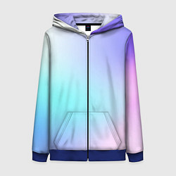 Толстовка на молнии женская Небесно голубой градиентный, цвет: 3D-синий
