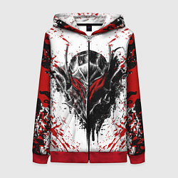 Толстовка на молнии женская BERSERK, цвет: 3D-красный