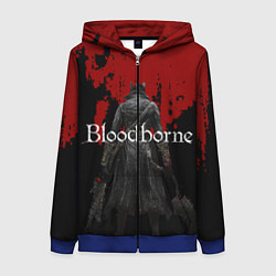Толстовка на молнии женская Bloodborne, цвет: 3D-синий