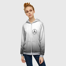 Толстовка на молнии женская Mercedes-Benz, цвет: 3D-меланж — фото 2