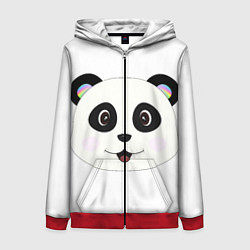 Толстовка на молнии женская Panda, цвет: 3D-красный