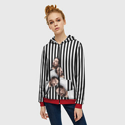 Толстовка на молнии женская Дима Билин, цвет: 3D-красный — фото 2