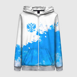 Толстовка на молнии женская Россия, цвет: 3D-меланж