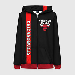 Толстовка на молнии женская CHICAGO BULLS, цвет: 3D-красный