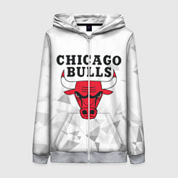 Толстовка на молнии женская CHICAGO BULLS, цвет: 3D-меланж