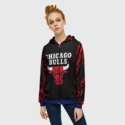 Толстовка на молнии женская CHICAGO BULLS, цвет: 3D-синий — фото 2