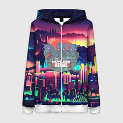 Толстовка на молнии женская HOTLINE MIAMI, цвет: 3D-белый