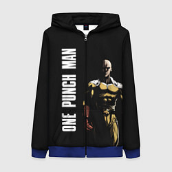 Толстовка на молнии женская One Punch Man, цвет: 3D-синий