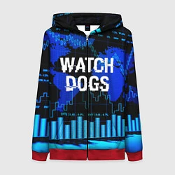 Толстовка на молнии женская Watch Dogs, цвет: 3D-красный