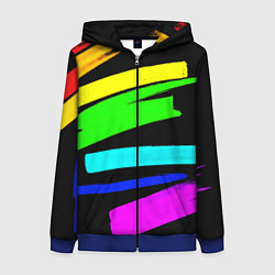Толстовка на молнии женская НЕОНОВЫЕ КРАСКИ, цвет: 3D-синий
