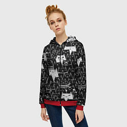 Толстовка на молнии женская КОТЫ BLACK, цвет: 3D-красный — фото 2