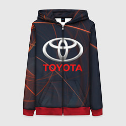 Толстовка на молнии женская TOYOTA, цвет: 3D-красный