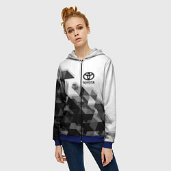 Толстовка на молнии женская TOYOTA, цвет: 3D-синий — фото 2