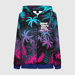 Толстовка на молнии женская GTA VICE CITY, цвет: 3D-синий