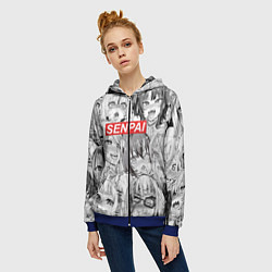 Толстовка на молнии женская SENPAI, цвет: 3D-синий — фото 2