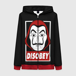 Толстовка на молнии женская Disobey, цвет: 3D-красный