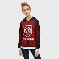 Толстовка на молнии женская DODGE, цвет: 3D-белый — фото 2