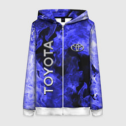 Толстовка на молнии женская TOYOTA, цвет: 3D-белый