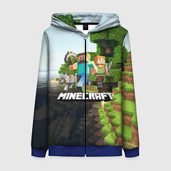 Толстовка на молнии женская Minecraft, цвет: 3D-синий