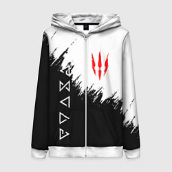 Толстовка на молнии женская The Witcher, цвет: 3D-белый