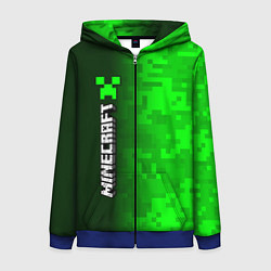 Толстовка на молнии женская MINECRAFT МАЙНКРАФТ, цвет: 3D-синий