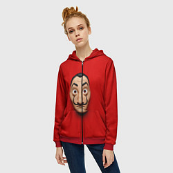 Толстовка на молнии женская БУМАЖНЫЙ ДОМ, цвет: 3D-красный — фото 2