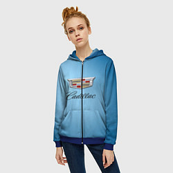 Толстовка на молнии женская Cadillac, цвет: 3D-синий — фото 2