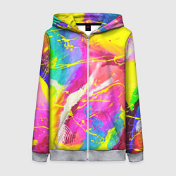 Толстовка на молнии женская ТИ-ДАЙ, цвет: 3D-меланж