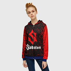 Толстовка на молнии женская Sabaton, цвет: 3D-синий — фото 2