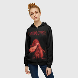 Толстовка на молнии женская Cannibal Corpse 6, цвет: 3D-черный — фото 2