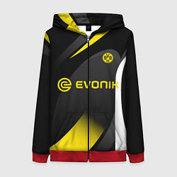 Толстовка на молнии женская BORUSSIA DORTMUND, цвет: 3D-красный