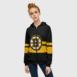 Толстовка на молнии женская BOSTON BRUINS NHL, цвет: 3D-черный — фото 2