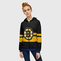 Толстовка на молнии женская BOSTON BRUINS NHL, цвет: 3D-синий — фото 2