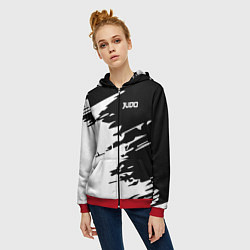 Толстовка на молнии женская Judo, цвет: 3D-красный — фото 2