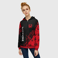 Толстовка на молнии женская HONDA ХОНДА, цвет: 3D-красный — фото 2