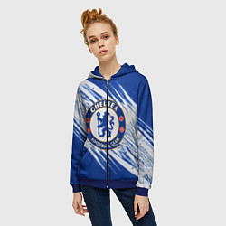 Толстовка на молнии женская Chelsea, цвет: 3D-синий — фото 2