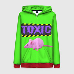 Толстовка на молнии женская Toxic, цвет: 3D-красный
