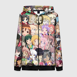 Толстовка на молнии женская АНИМЕ ONE, цвет: 3D-черный